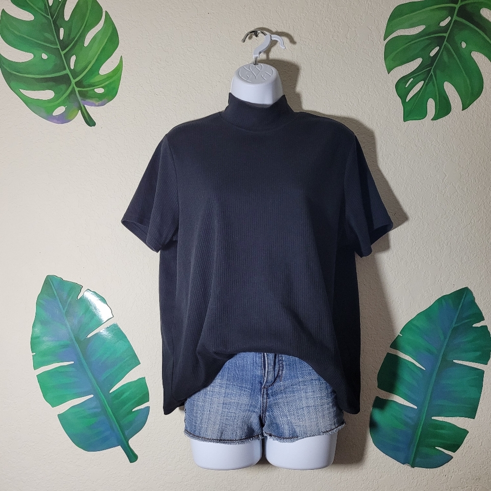 Vintage Black Turtleneck Tshirt